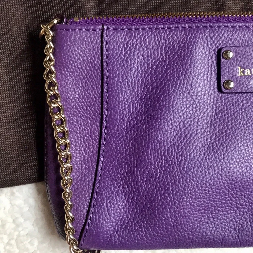 Kate Spade Shoulder Bag Purple with Gold Chain and Leather Strap